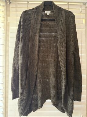 Market & Spruce Open-Front Olive Cardigan